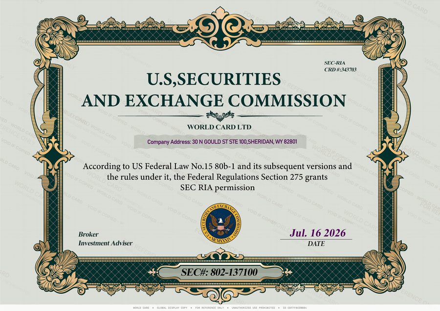 World Card Ltd SEC 豁免申報投資顧問（ERA）申報證明